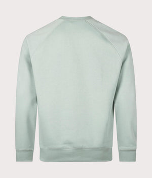 Chase Sweatshirt in Frosted Green by Carhartt WIP at EQVVS. Back Detail Shot.