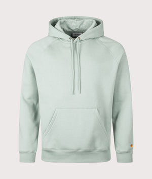 Carhartt WIP Chase Hoodie in Frosted Green. Front shot at EQVVS