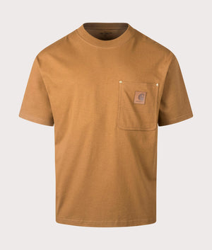 Carhartt WIP Relaxed Fit Eldon Pocket T-Shirt in Hamilton Brown at EQVVS Menswear Front Shot