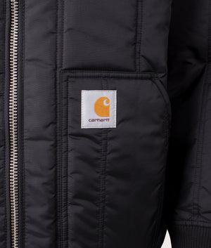 Carhartt WIP Lachlan Liner Jacket in Black. EQVVS Detail Shot.