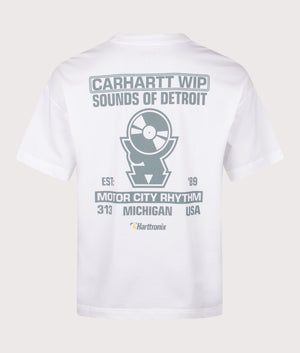 Carhartt WIP Relaxed Fit Harttronix T-Shirt in White. EQVVS Back Shot.