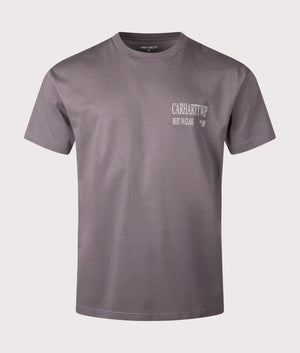 Carhartt WIP Relaxed Fit Best In Class T-Shirt in Manta Grey. EQVVS Front Shot.