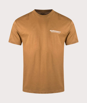 Carhartt WIP Relaxed Fit Runaway T-Shirt in Hamilton Brown/White at EQVVS Menswear Front Shot