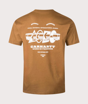 Carhartt WIP Relaxed Fit Runaway T-Shirt in Hamilton Brown/White at EQVVS Menswear Back Shot