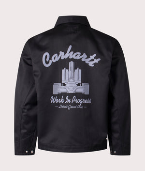 Carhartt WIP Racer Module Jacket in Black/Yosemite. Back shot. 