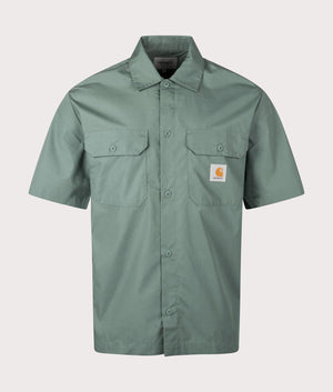 Carhartt WIP Relaxed Fit Craft Shirt in Silver Pine at EQVVS. Front shot.