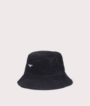 Carhartt WIP Drewe Bucket Hat in Black. Shot at EQVVS. Front angle shot 