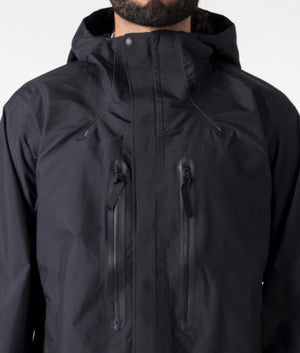 2.5L Hiker Rain Jacket in black by and wander shot at EQVVS. Detail shot. 