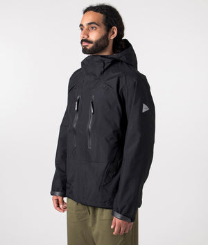 2.5L Hiker Rain Jacket in black by and wander shot at EQVVS. Side shot. 