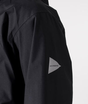 2.5L Hiker Rain Jacket in black by and wander shot at EQVVS. Detail shot. 