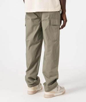 MKI Relaxed Fit Ripstop Cargo Pants in Sage Green. Back angle model shot at EQVVS.