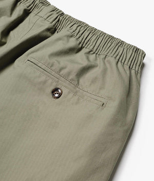 Relaxed Fit Ripstop Cargo Pants in Sage Green by MKI MIYUKI ZOKU. EQVVS Detail Shot.