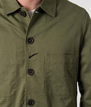 Universal Works Bakers Jacket Light Olive, EQVVS, Detail