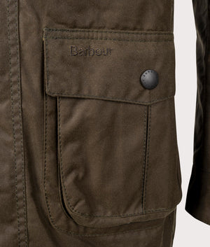 Barbour Corbridge Wax Jacket for men in Beech Brown and Tartan at EQVVS Pocket Shot