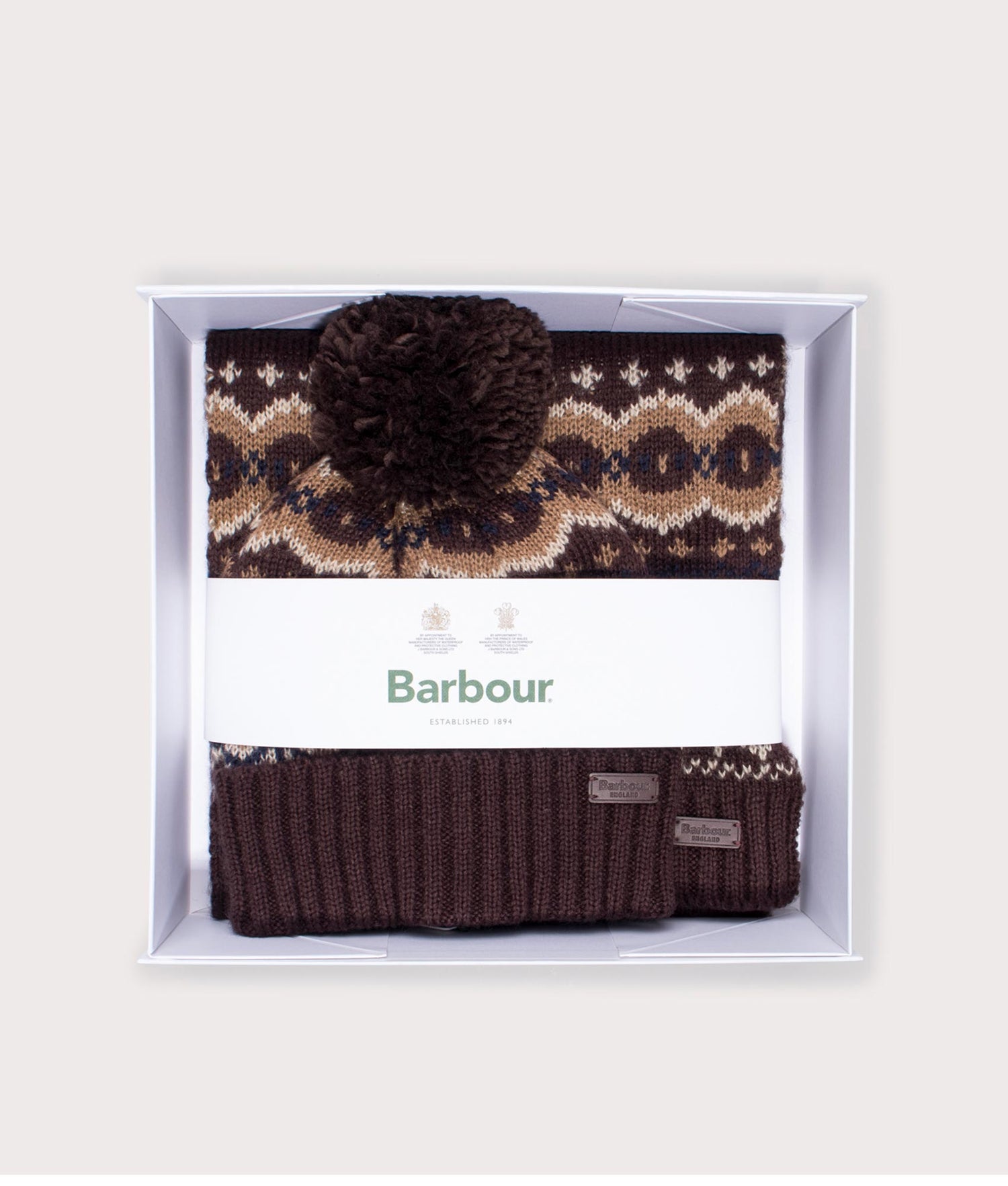 Barbour hat and scarf best sale set mens