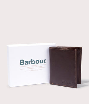 Barbour Colwell Small Billfold in Brown and Classic Tartan, 100% Leather. EQVVS Box Shot