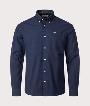 Marsden Oxford Shirt in Sapphire Navy Barbour. Front shot. 