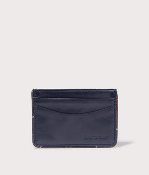 Barbour Chatton Leather Card Holder in Navy, 100% Leather. EQVVS Front Shot