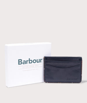 Barbour Chatton Leather Card Holder in Navy, 100% Leather. EQVVS Box Shot