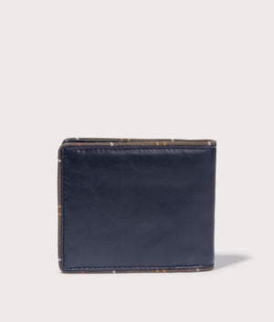 Barbour Chatton Leather Wallet in Navy and Classic Tartan, 100% Leather. EQVVS Back Shot