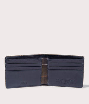 Barbour Chatton Leather Wallet in Navy and Classic Tartan, 100% Leather. EQVVS Open