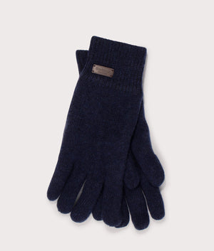 The Carlton Fleck Beanie & Gloves Gift Set in Navy by Barbour. EQVVS Gloves Shot.