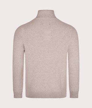 Barbour Lifestyle Daleside Roll Neck Knitted Jumper in Chalk Marl, 100% Wool. At EQVVS Menswear. Back shot