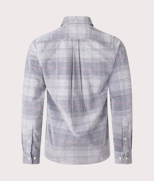 Barbour Blair Tailored Tartan Cord Shirt in Blue Granite. EQVVS Back Shot