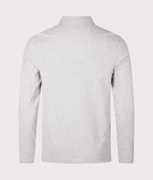 Barbour Blaine Tailored Long Sleeve Polo Shirt in Grey Marl for men at EQVVS Back Shot