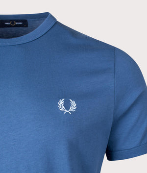 Ringer T-Shirt Midnight Blue & Light Ice | Fred Perry | EQVVS
