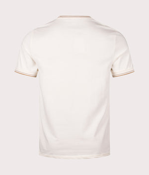 Twin Tipped T-Shirt in Ecru by Fred Perry. EQVVS Back Angle Shot.