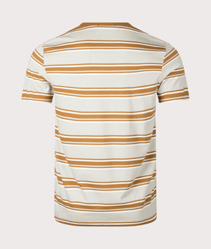 Stripe T-Shirt in Slkpea by Fred Perry. EQVVS Back Angle Shot.