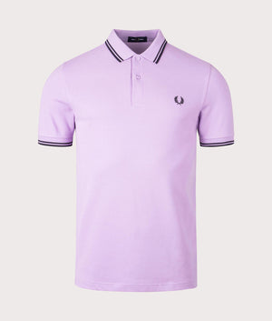 Fred Perry Twin Tipped Polo Shirt in Ultra Violet. Shot at EQVVS. Front image. 