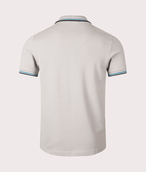 Fred Perry Twin Tipped Polo Shirt in Limestone, 100% Cotton at EQVVS. Back shot.