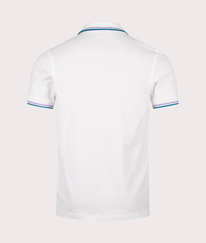 Fred Perry Twin Tipped Polo Shirt in Snow White, 100% Cotton at EQVVS. Back Shot.