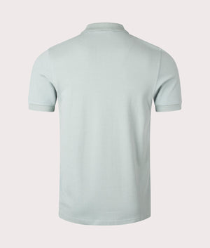 Fred Perry Polo Shirt in Silver Blue/ Black, 100% Cotton at EQVVS. Back shot. 