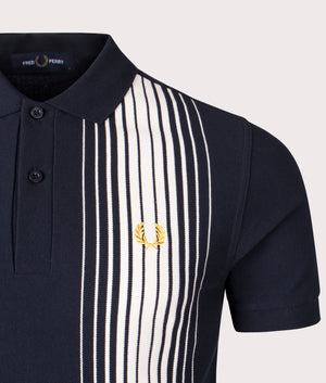 Ombre Stripe Polo Shirt in Navy by Fred Perry. EQVVS Shot.