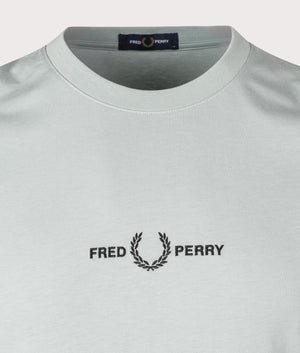 Embroidered T-Shirt in Silver Blue by Fred Perry. EQVVS Shot.