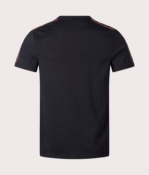 Contrast Tape Ringer T-Shirt in Black by Fred Perry. EQVVS Shot.