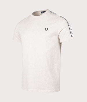 Taped Ringer T-Shirt in Porridge Marl by Fred Perry. EQVVS Shot. 