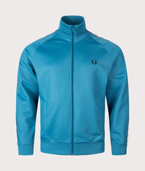 Zip Through Taped Track Top in Runaway Ocean by Fred Perry. EQVVS Shot.