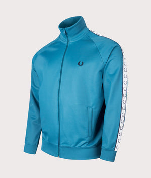 Zip Through Taped Track Top in Runaway Ocean by Fred Perry. EQVVS Shot. 