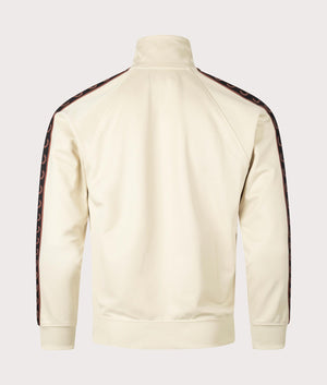 Contrast Tape Track Top in Oatmeal by Fred Perry. EQVVS Shot.