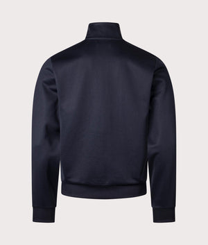 Fred Perry Knitted Panel Track Top in Navy blue for men at EQVVS back shot