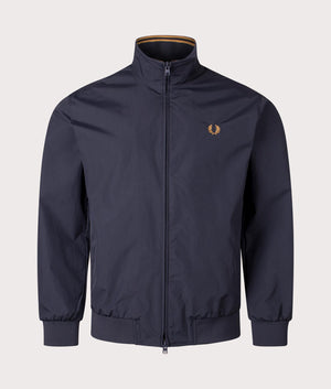 Fred Perry Brentham Jacket in Navy at EQVVS. Front Shot. 