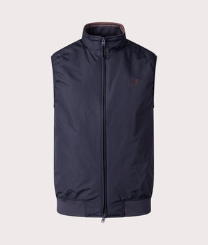 Fred Perry The Brentham Gilet in Navy at EQVVS Menswear Front Shot