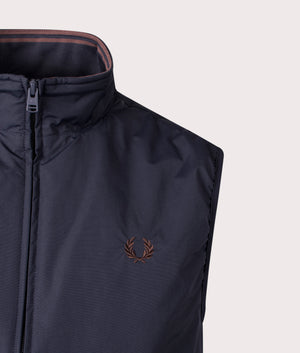 Fred Perry The Brentham Gilet in Navy at EQVVS Menswear Detail Shot