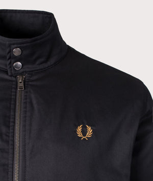 Fred Perry Padded Harrington in Black. Shot at EQVVS. Detail shot. 