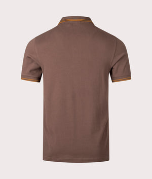 Fred Perry twin-tipped polo in Carrington Road Brick, 100% Cotton at EQVVS. Back Shot. 