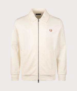 Fred Perry Zip Through Fleeceback Sweat in Ecru at EQVVS Menswear Front Shot